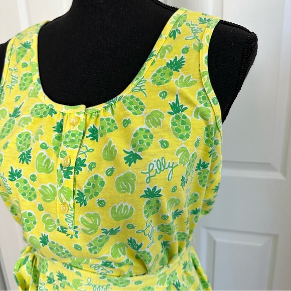 RARE Vintage 1970’s Lilly Pulitzer Yellow Stretch Pineapple Sundress - Picture 3 of 7